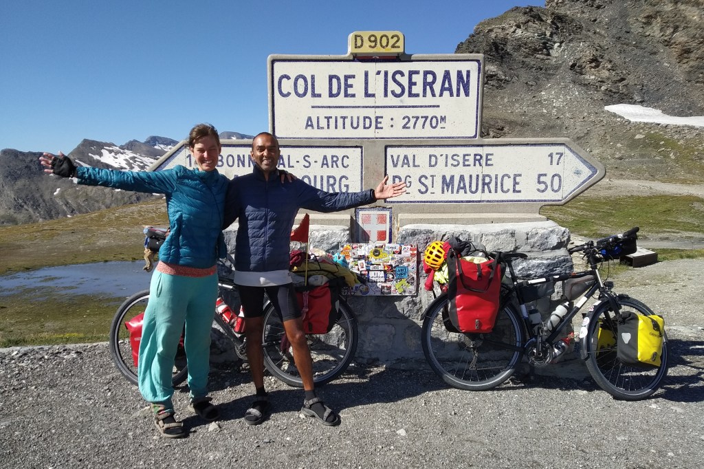 Cyclists on a long-distance route